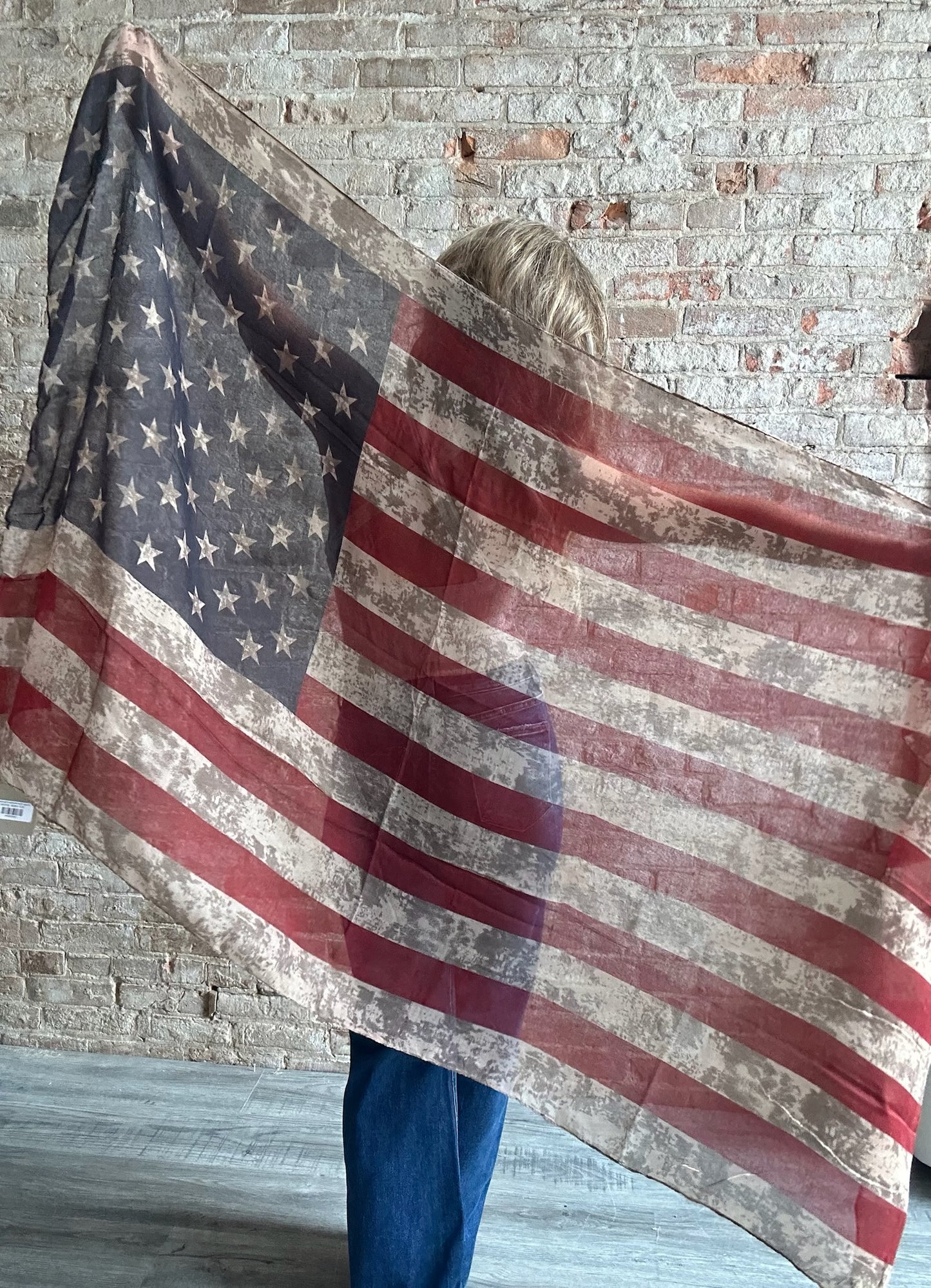 Vintage Tone American Flag Scarves