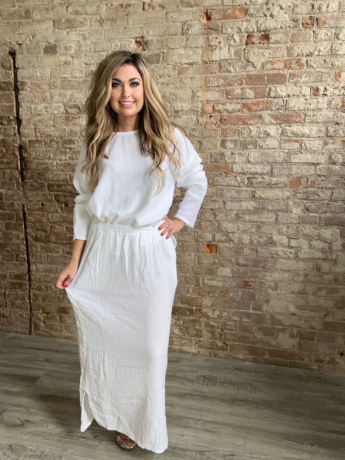 Sweet Gauze Tranquility Skirt ~ White