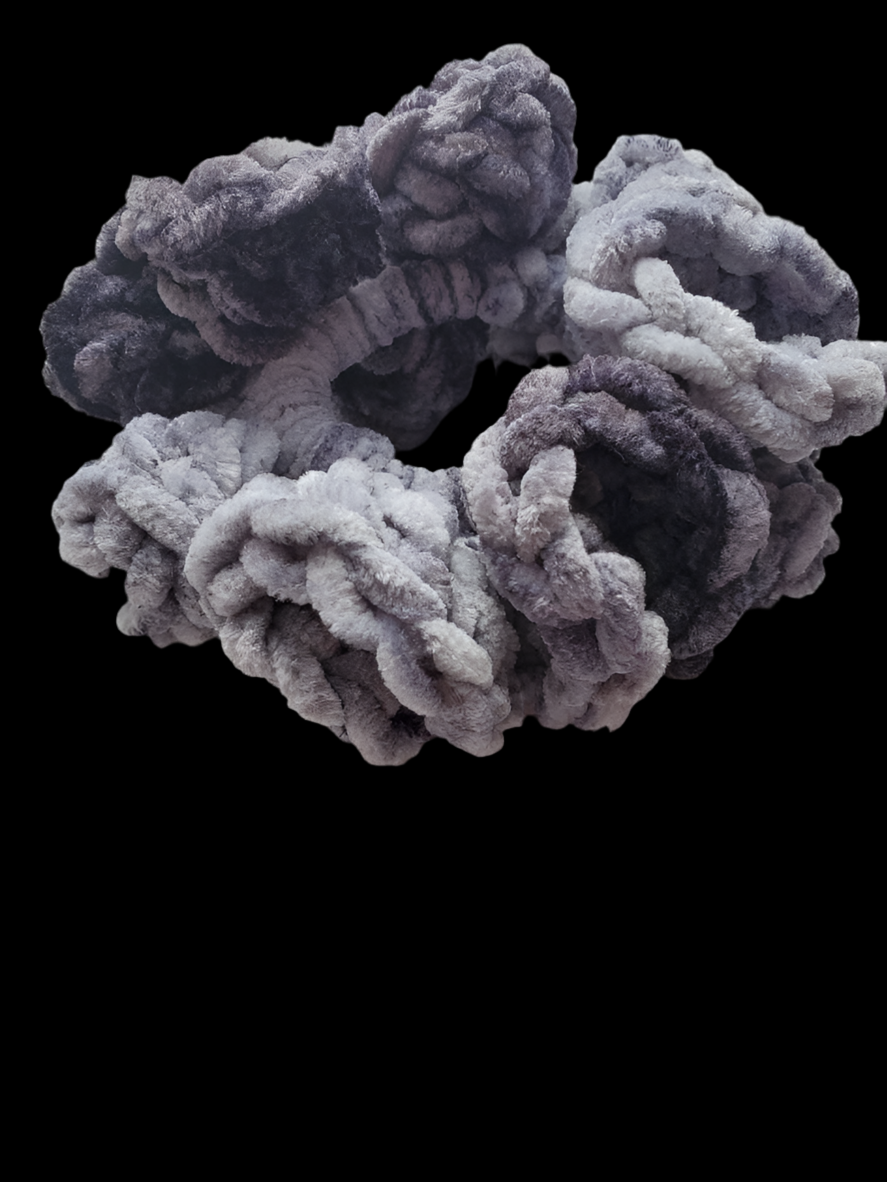 XL Hair Scrunchie ~ Gradient Gray