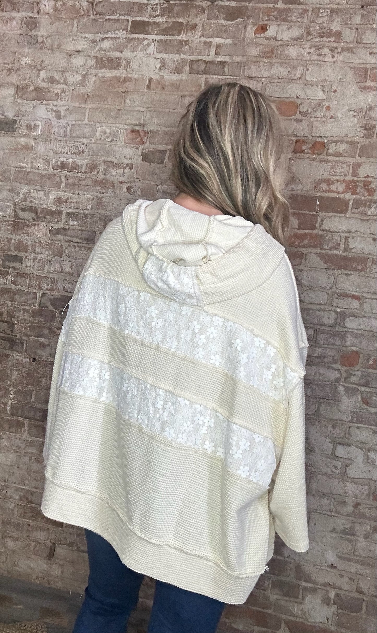 Roomy Fit Hoodie with Lace