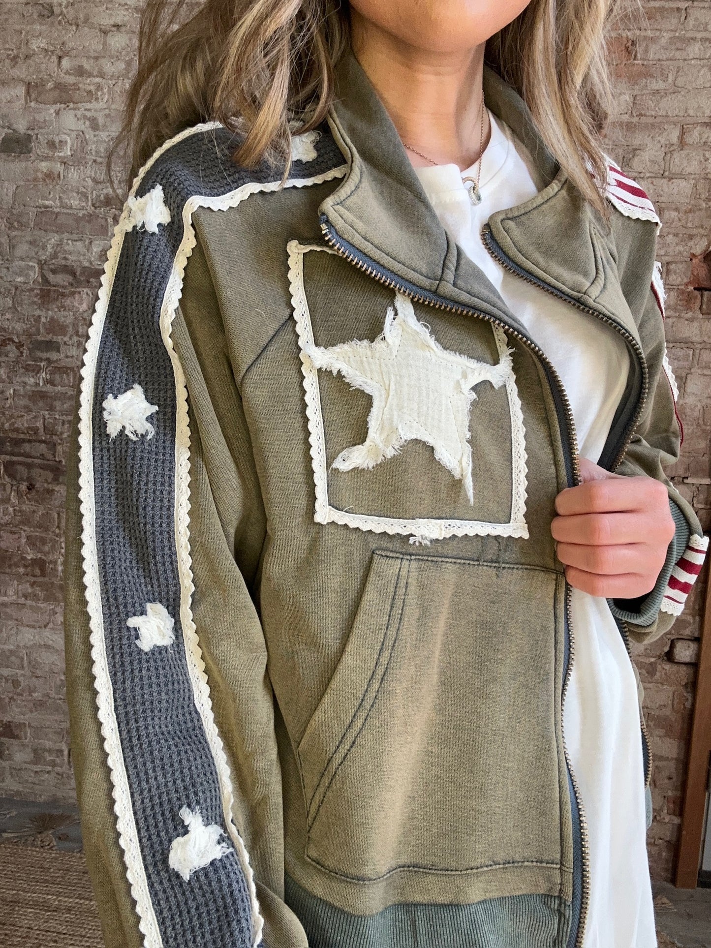 USA ~ Sweat Jacket ~ Vintage Moss