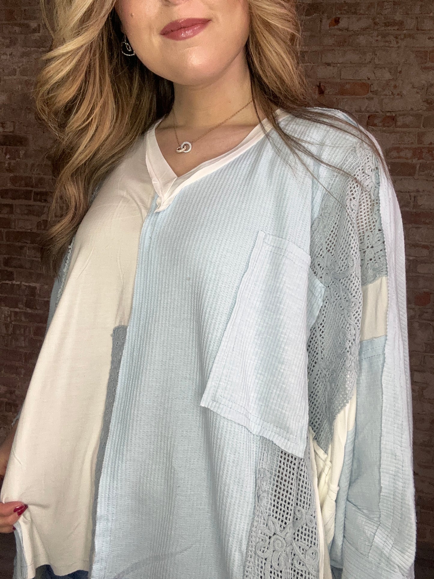 Soft Multi Colored V Neck Top