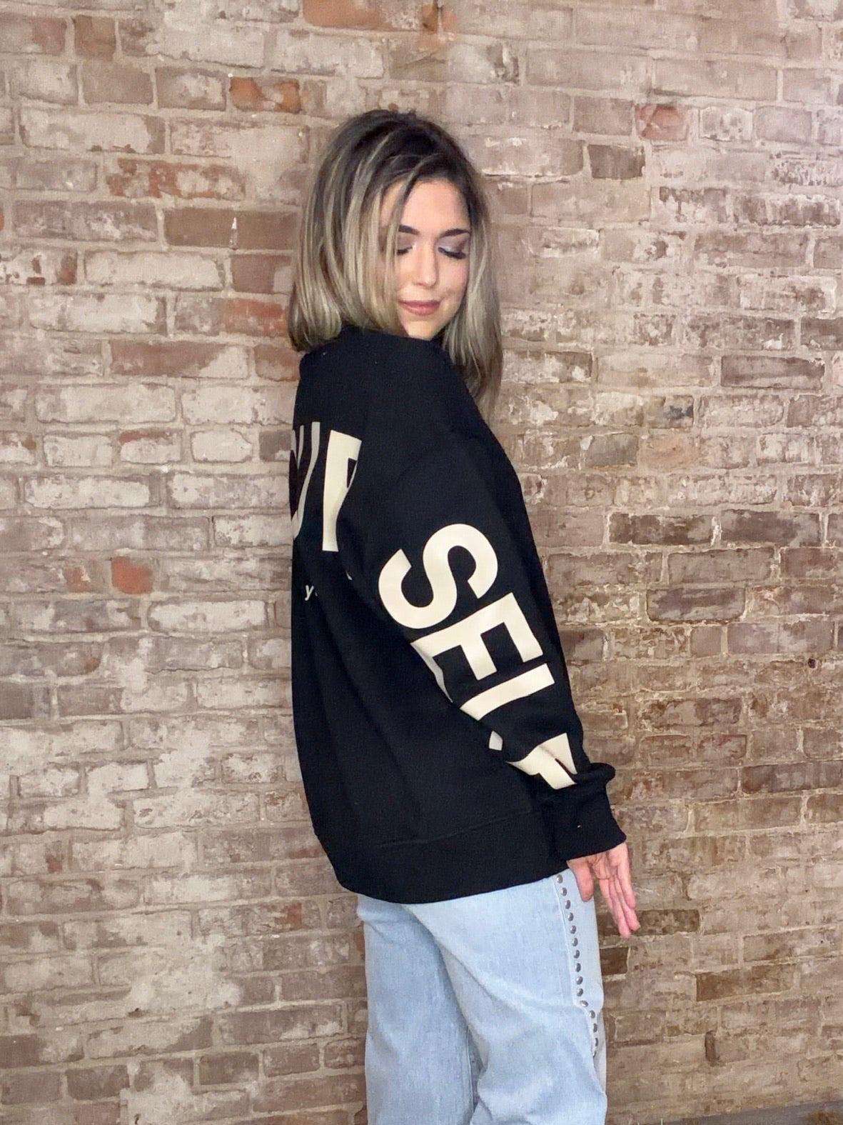 "Be Yourself" Crew Neck Sweatshirt~ Black