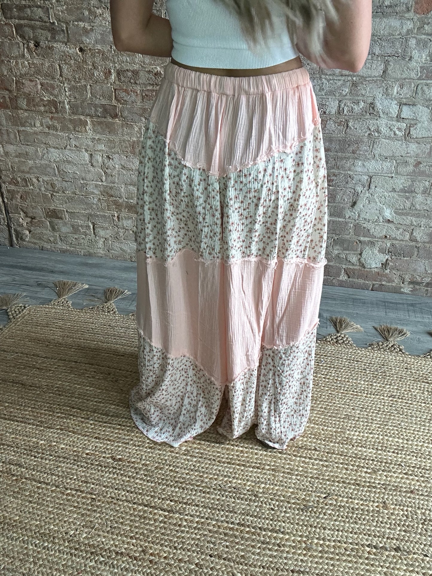 Comfy Floral Flowy Pink Pants