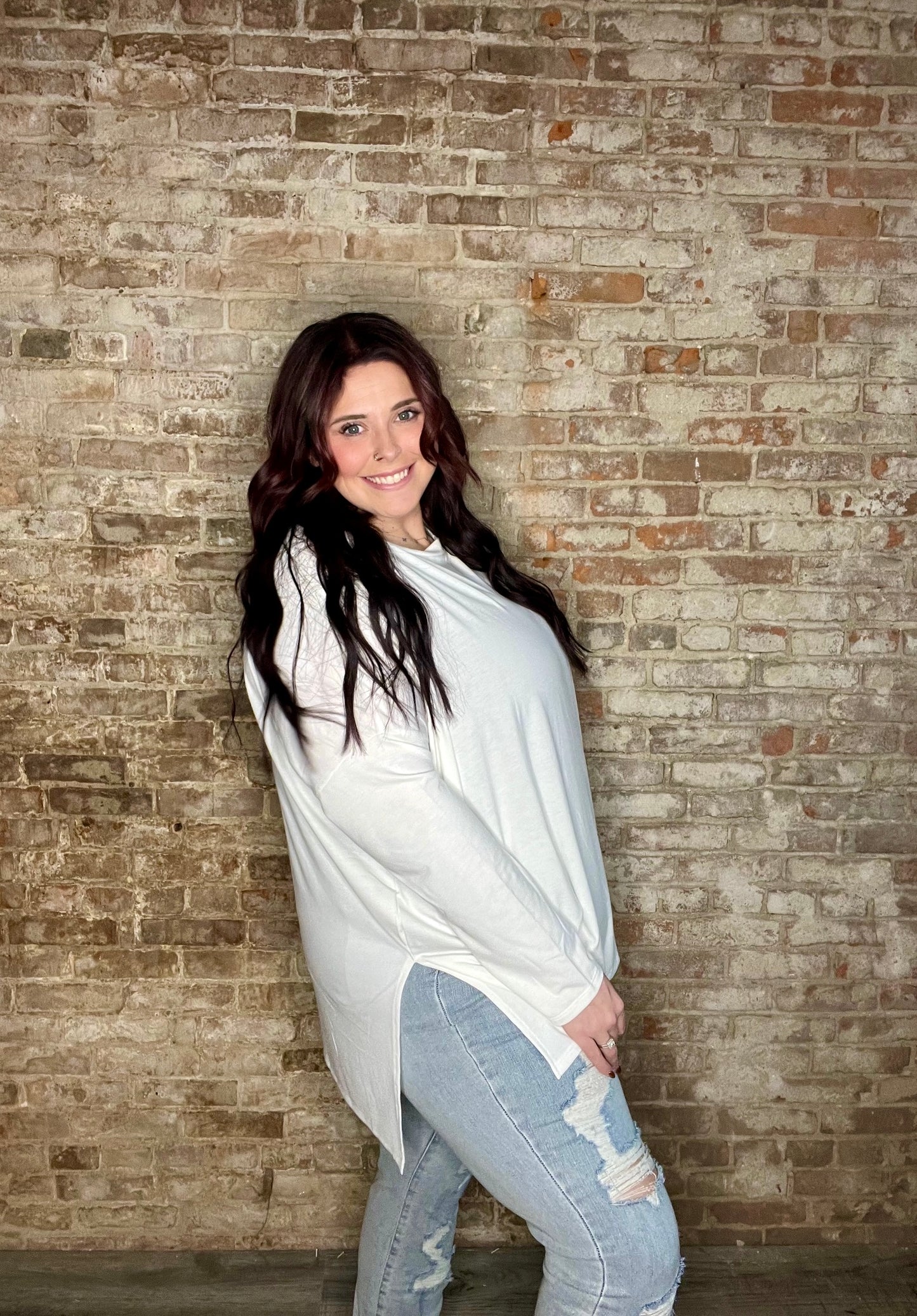 Curvy,Sweet and Simple Essential Dolman Sleeve Shirt ~ Ivory