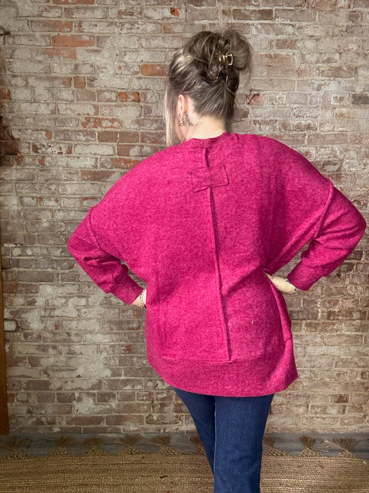 Soft Brushed Sweater ~ Red