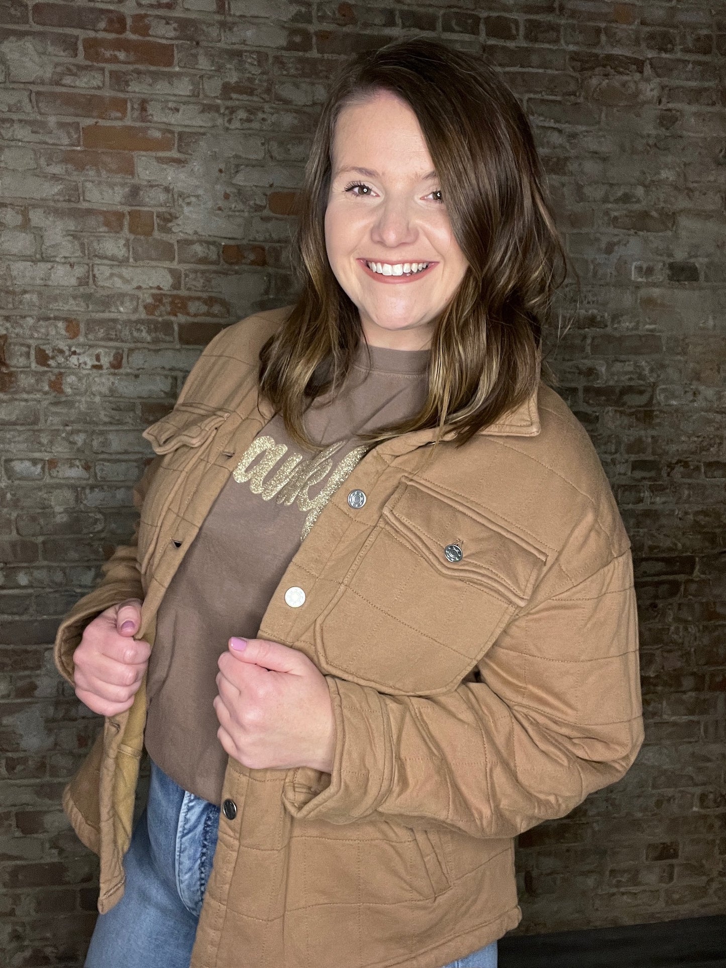 Curvy Quilted Mineral Washed Shacket
