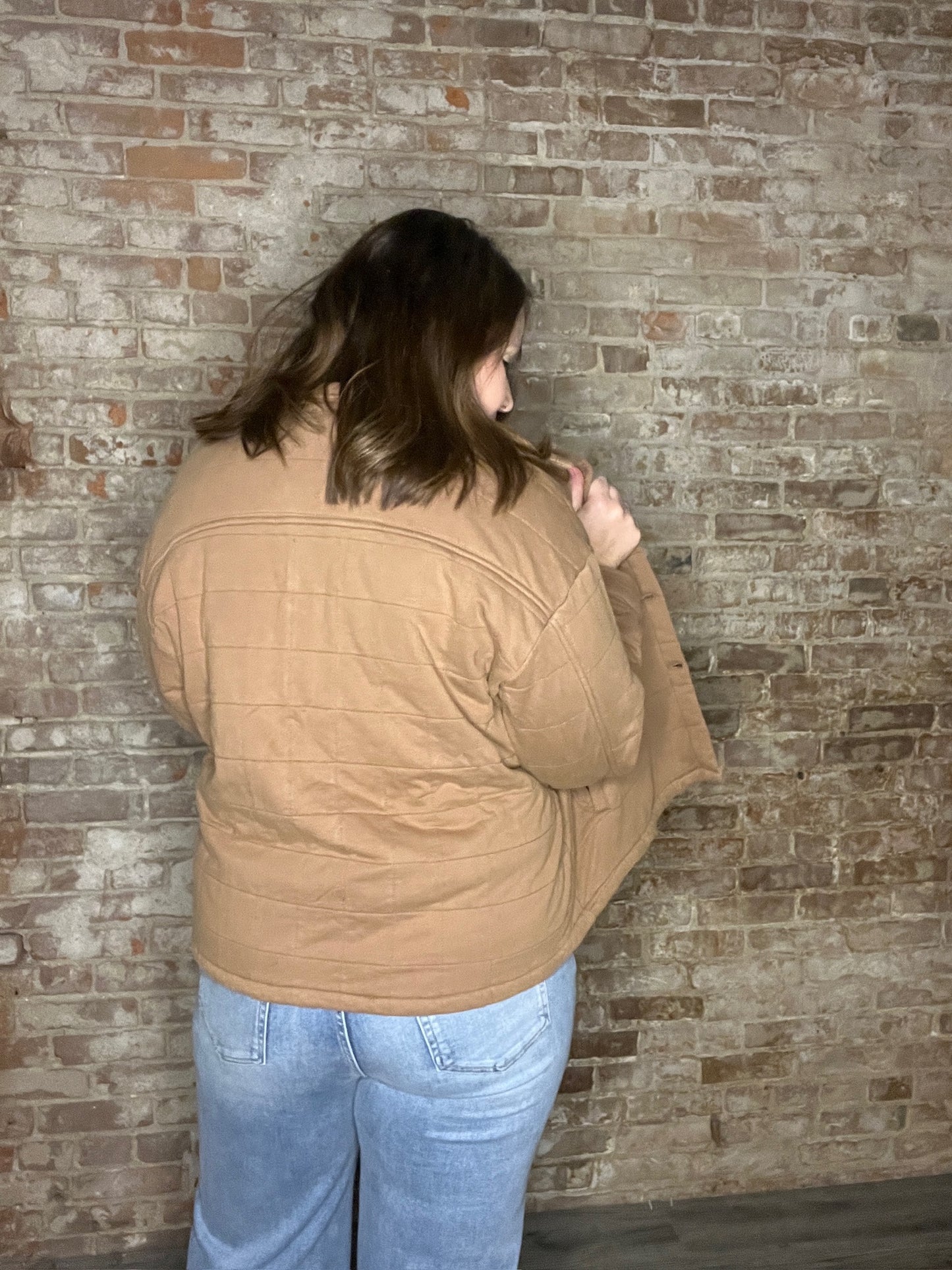 Curvy Quilted Mineral Washed Shacket