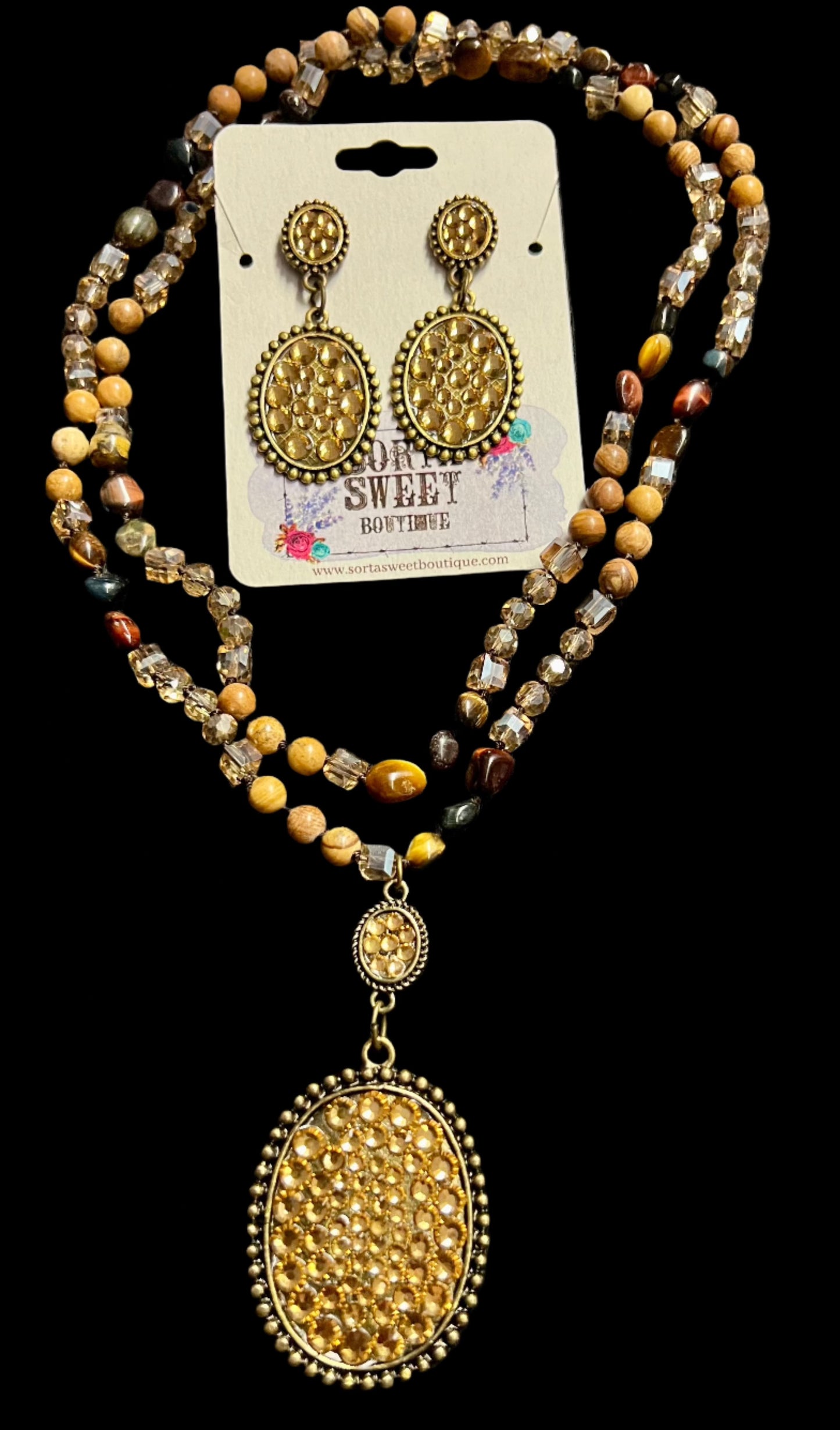 Natural Stone Jewelry Set ~ Beige