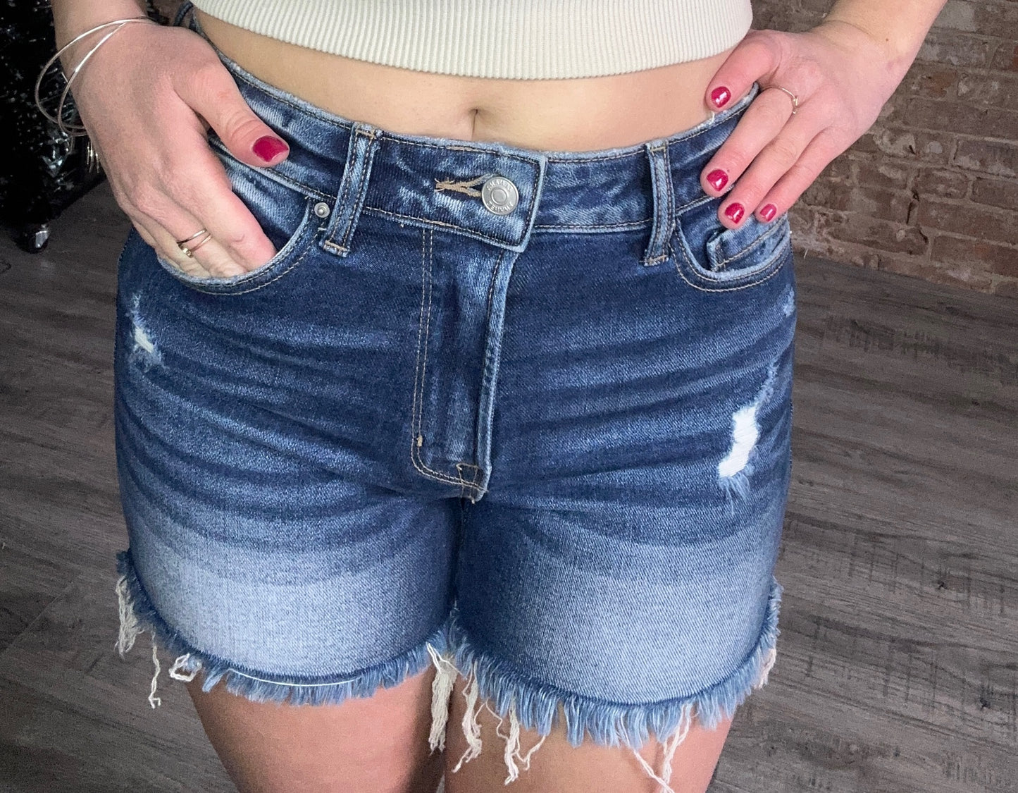 Raw Hem Jean Shorts