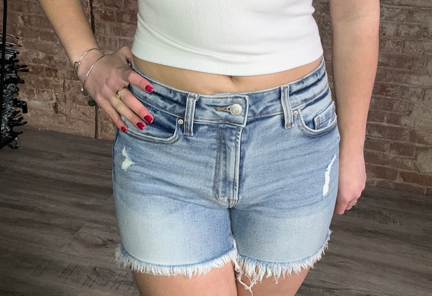 Raw Hem Jean Shorts