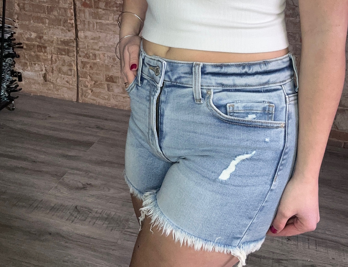 Raw Hem Jean Shorts