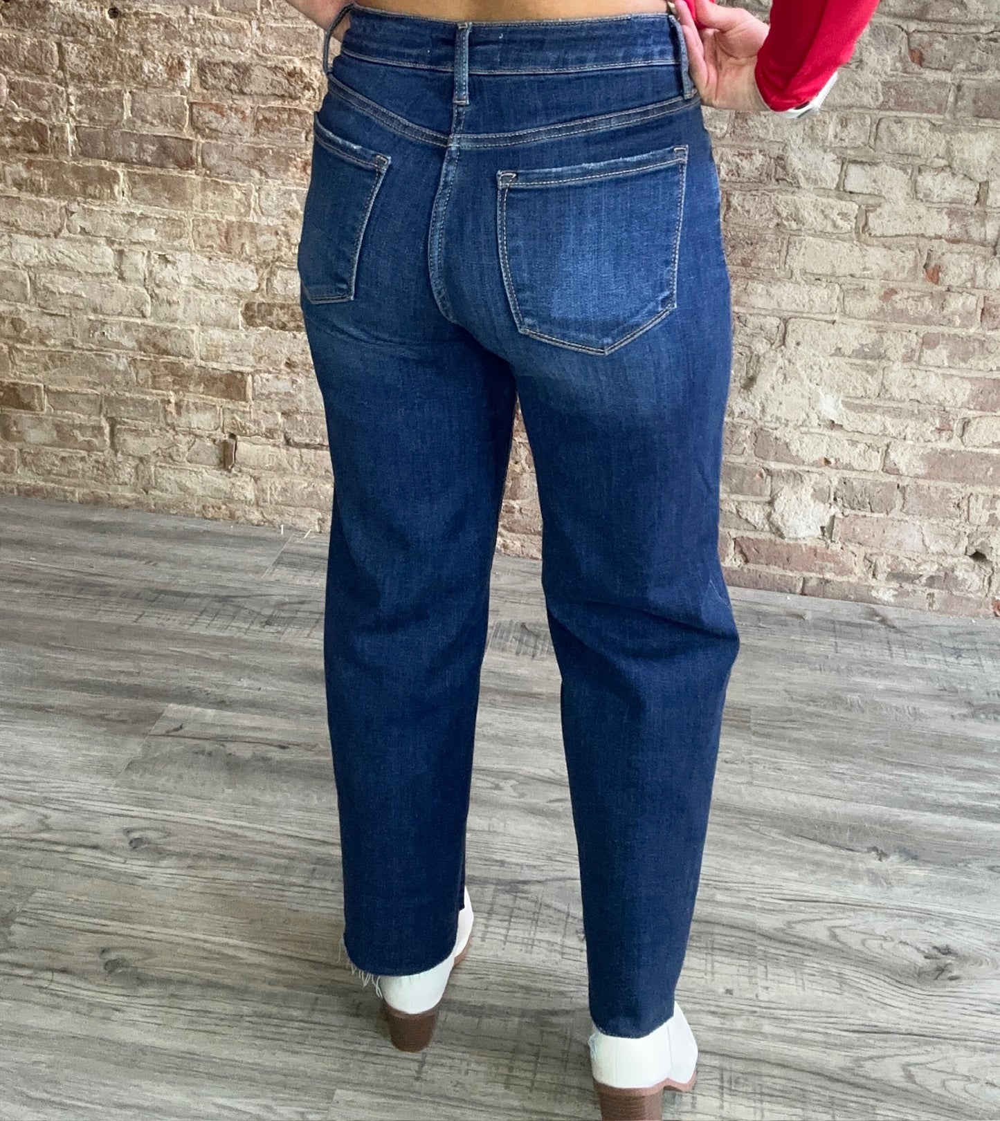 Tummy Control Mid Rise Wide Leg Jeans