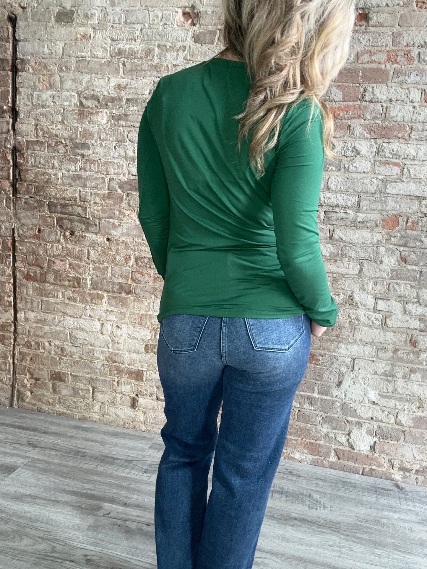 Microfiber Long Sleeve Tee ~ Dark Green