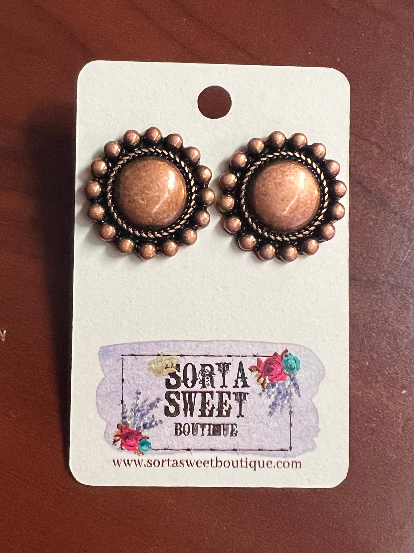 Western Stud Earrings ~ Copper