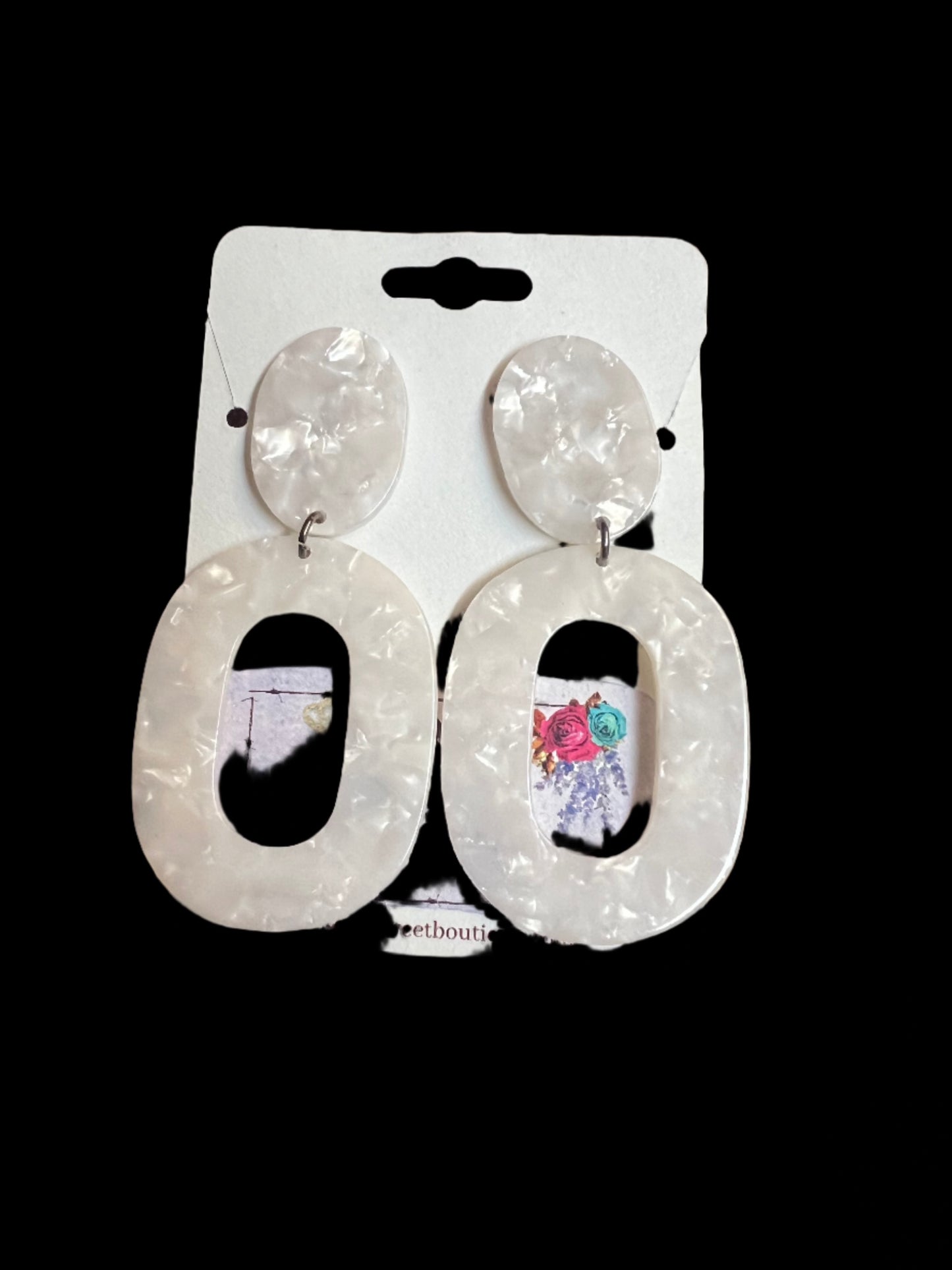 White Hoop Dangles