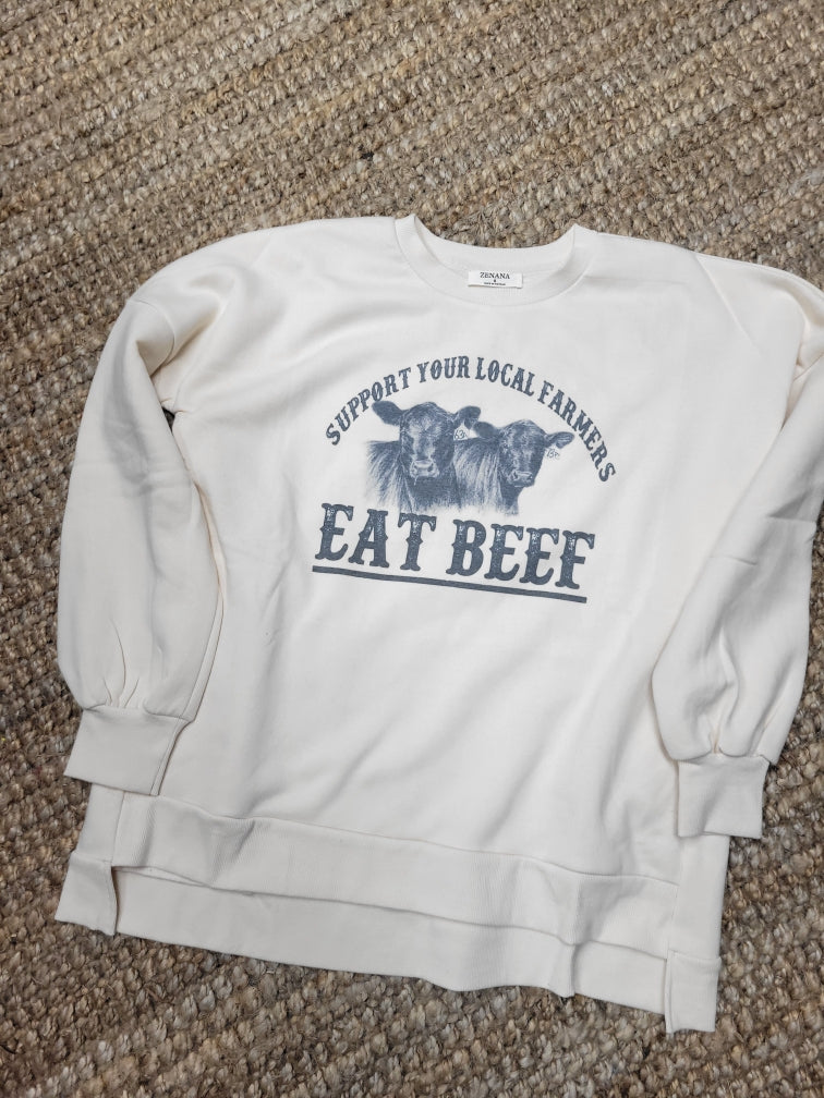 Curvy EAT BEEF Sweatshirts