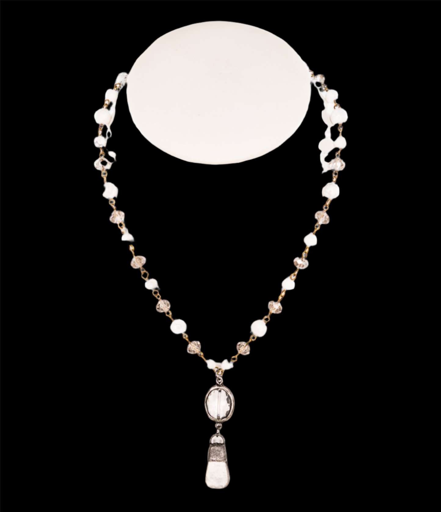 Stone Necklace ~ White/Clear