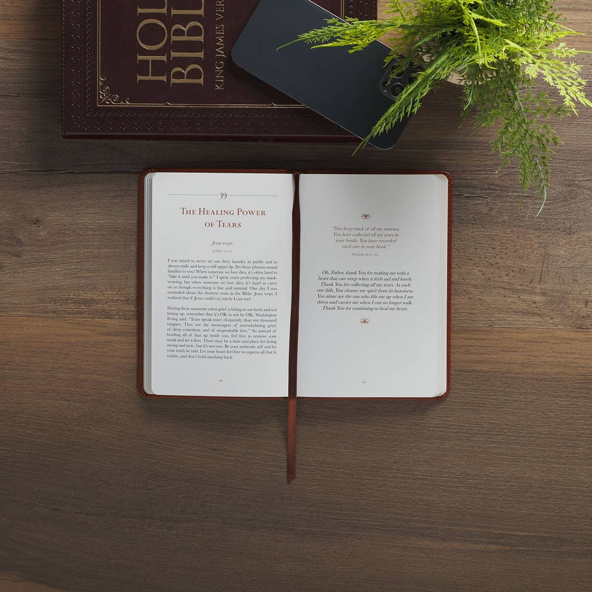 Christian Art Gifts - Devotional Comforted by God Faux Leather