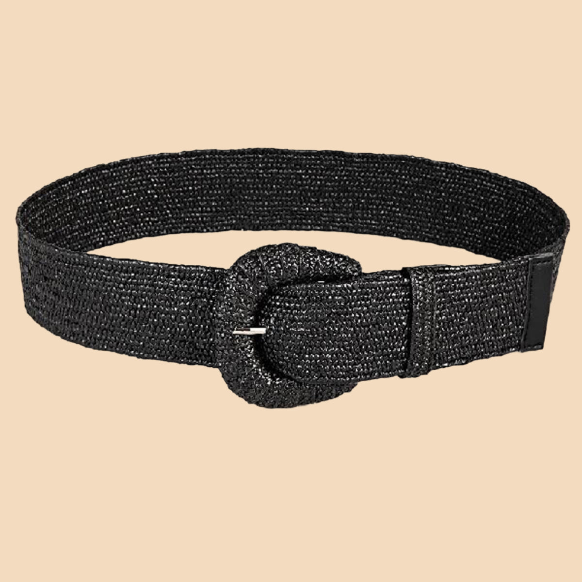 Retro Elastic Belt With Braided Buckle