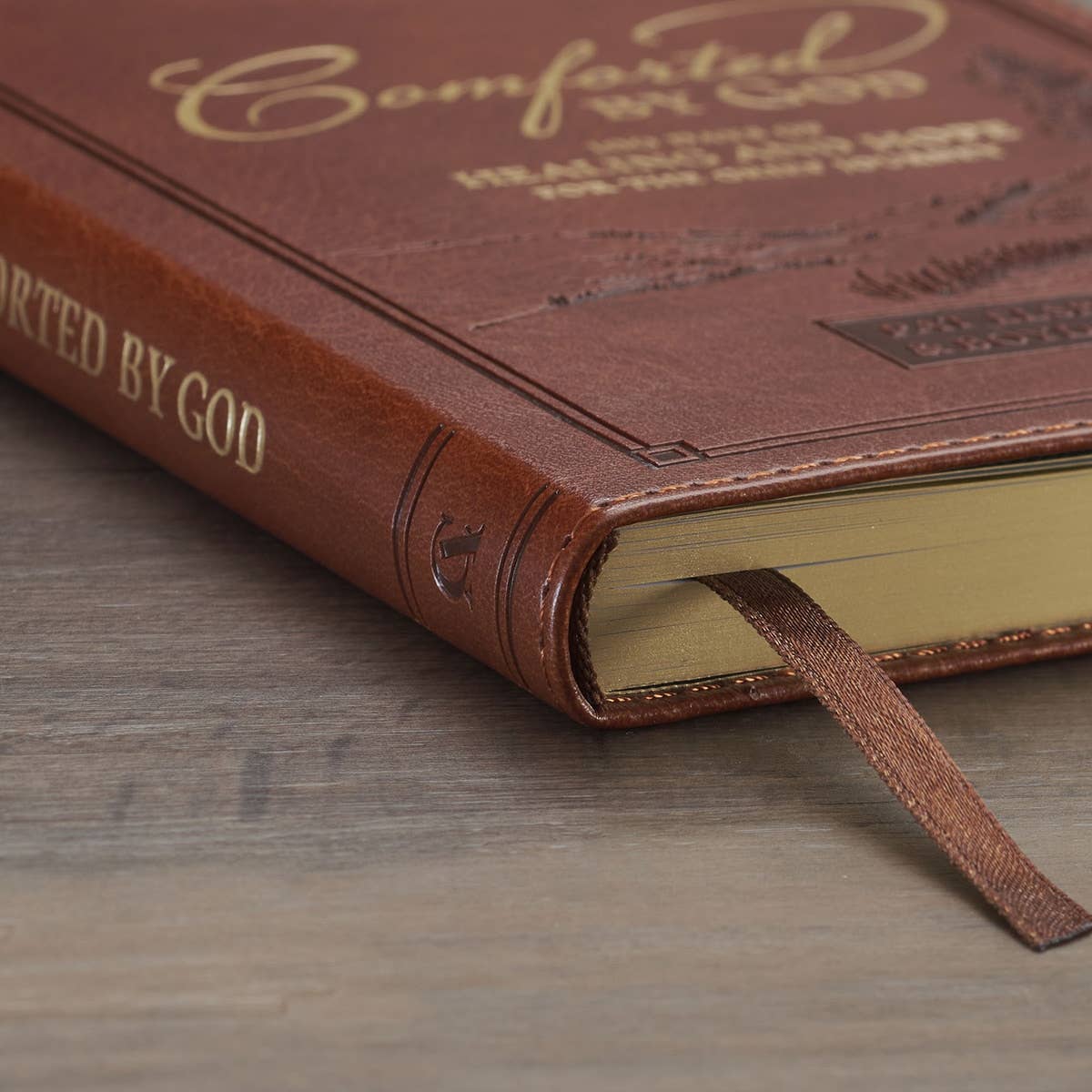 Christian Art Gifts - Devotional Comforted by God Faux Leather