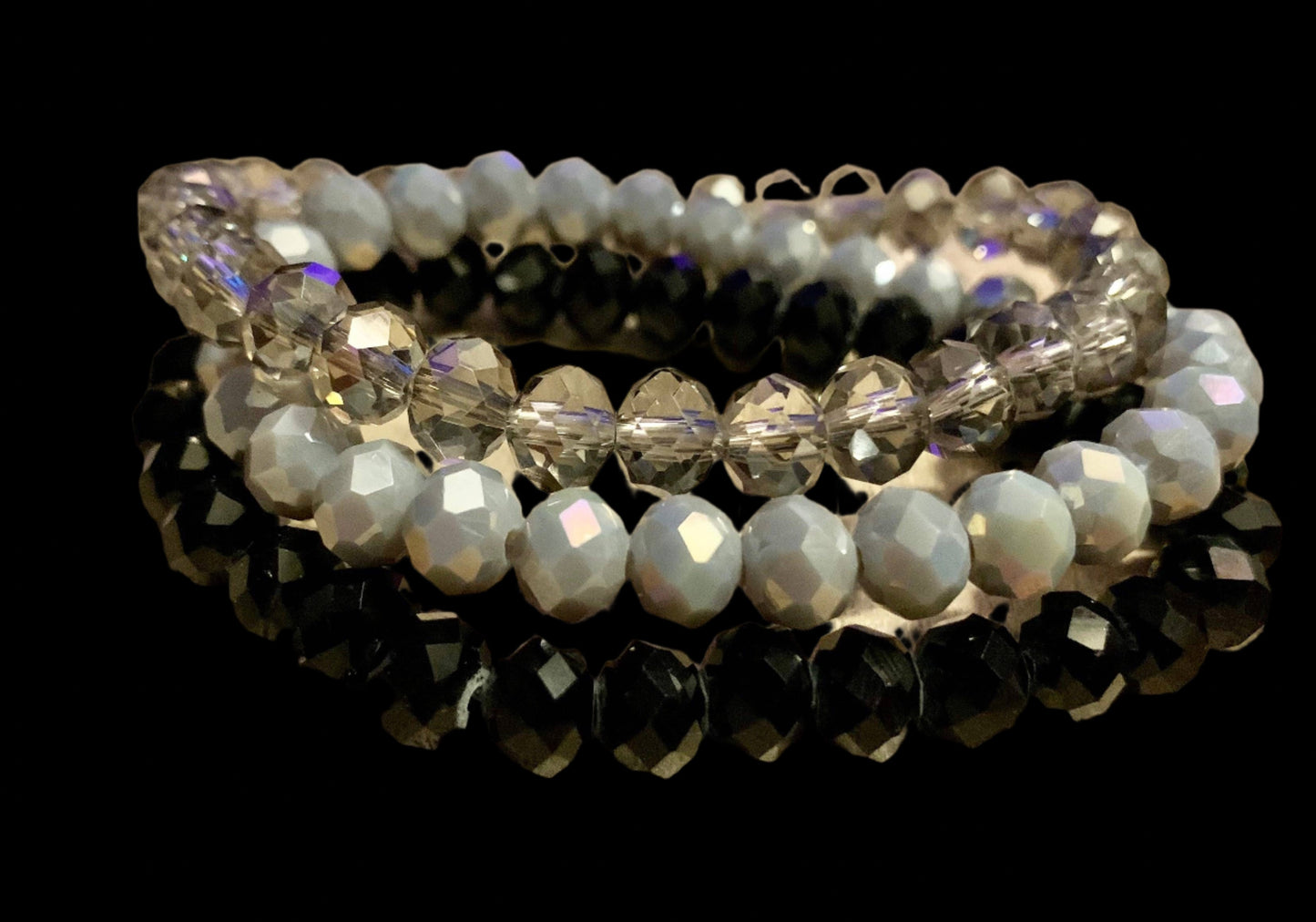 3pc Bracelet Set ~ Gray / Black Tones