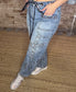 Grommet  Detailed Barrel Jeans