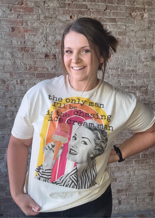 Curvy Ice Cream Man Graphic T-Shirt