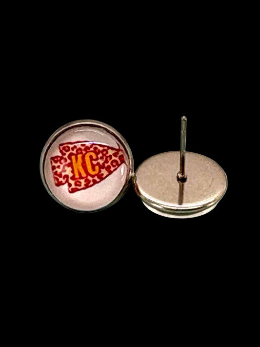KC Arrowhead Football Stud Earrings