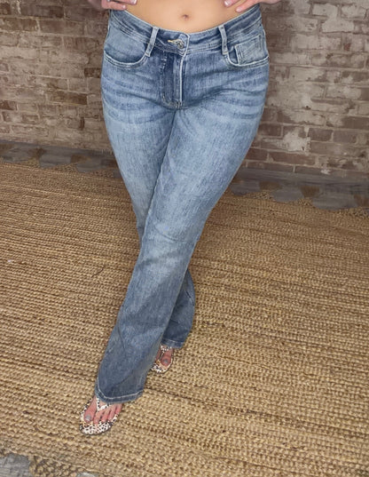 Mid Rise Boot Cut Jeans