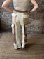 Relaxed Fit Pants with Quilted Contrast