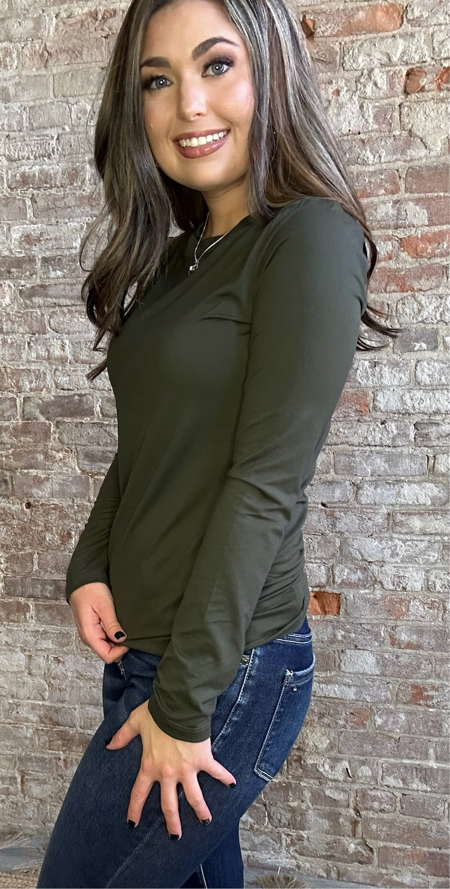 Microfiber Long Sleeve Tee ~ Olive