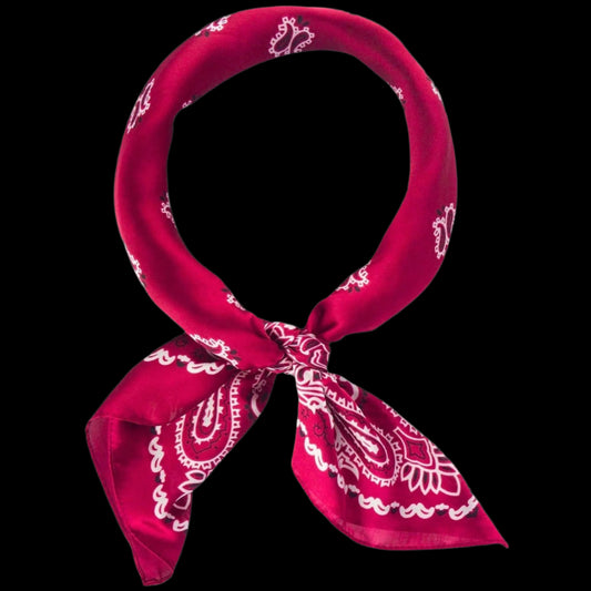 Satin Neckerchief Scarf, Versatile, Deep Red