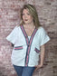 Striped Detailed Oversized Cardigan ~ Red, White, & Blue