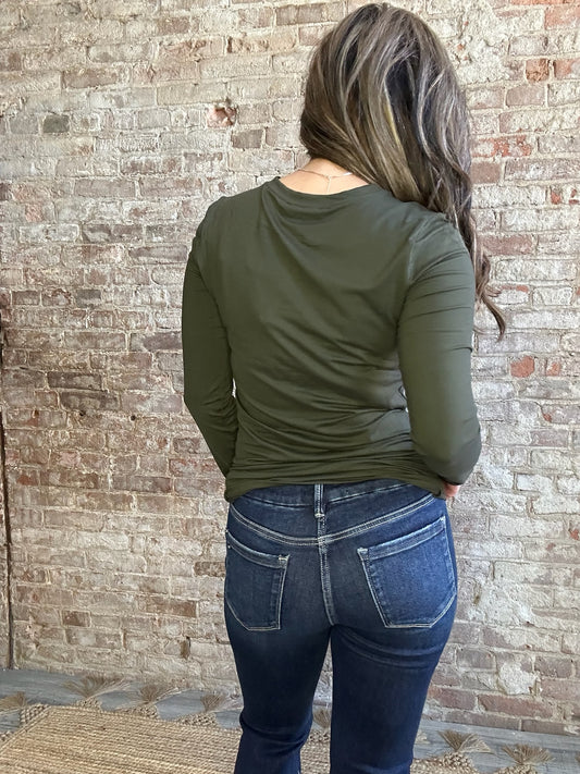 Microfiber Long Sleeve Tee ~ Olive