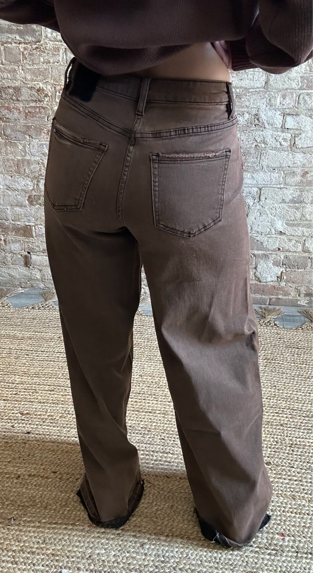 Vintage Washed Wide Leg Jeans  ~  Antique Bronze