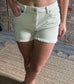 Acid Washed Frayed Cut Off Shorts ~ Khaki
