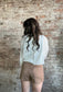 Vervet Super High Rise Raw Hem Mom Shorts