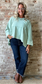 Curvy 3/4 Sleeved Mineral Washed Waffle Knit ~ Turquoise