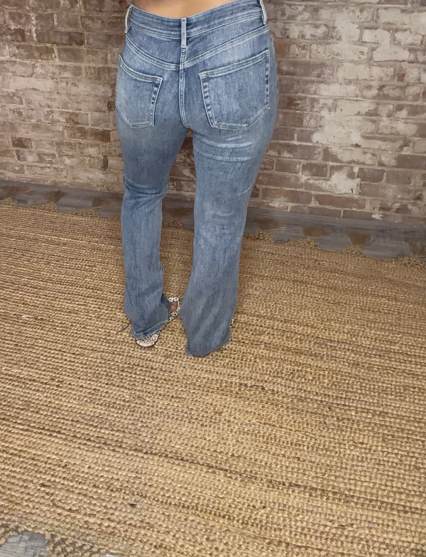 Mid Rise Boot Cut Jeans