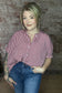 Oversized Short Sleeve Button Down Shirt ~ Red