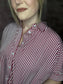 Oversized Short Sleeve Button Down Shirt ~ Red