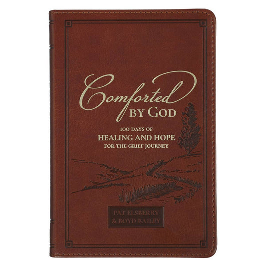 Christian Art Gifts - Devotional Comforted by God Faux Leather