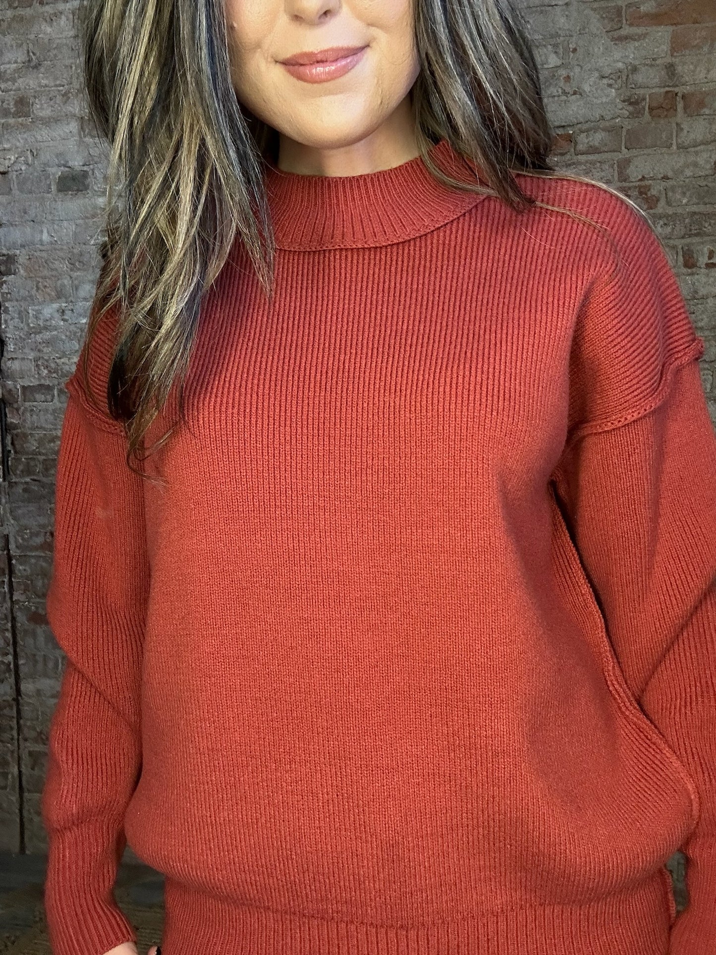 Simple Cozy Sweater ~ Rust