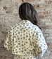 Ivory Denim Cropped Jacket with Blue Floral