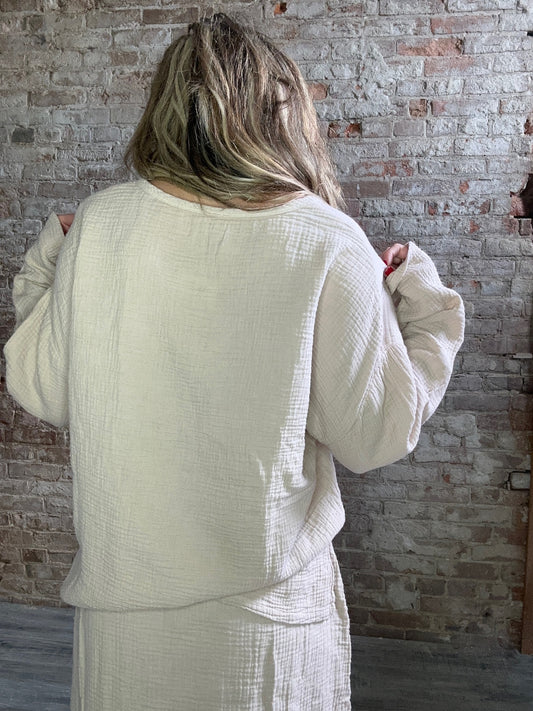 Sweet Gauze Summer Shirt ~ Mocha