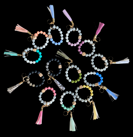 Silicone Bead Keychain Wristlet