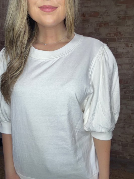 Puff Quarter Sleeve ~ White