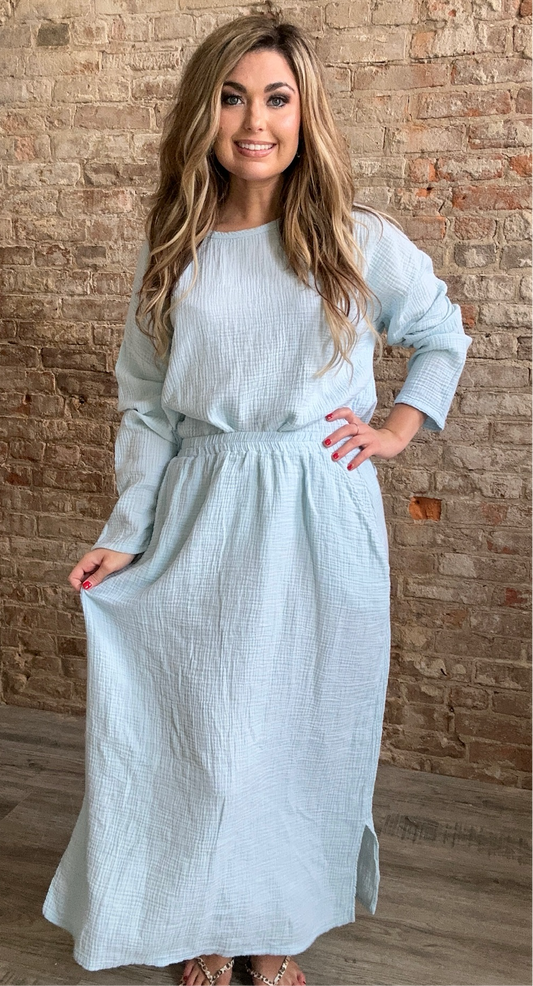Sweet Gauze Tranquility Skirt ~ Blue
