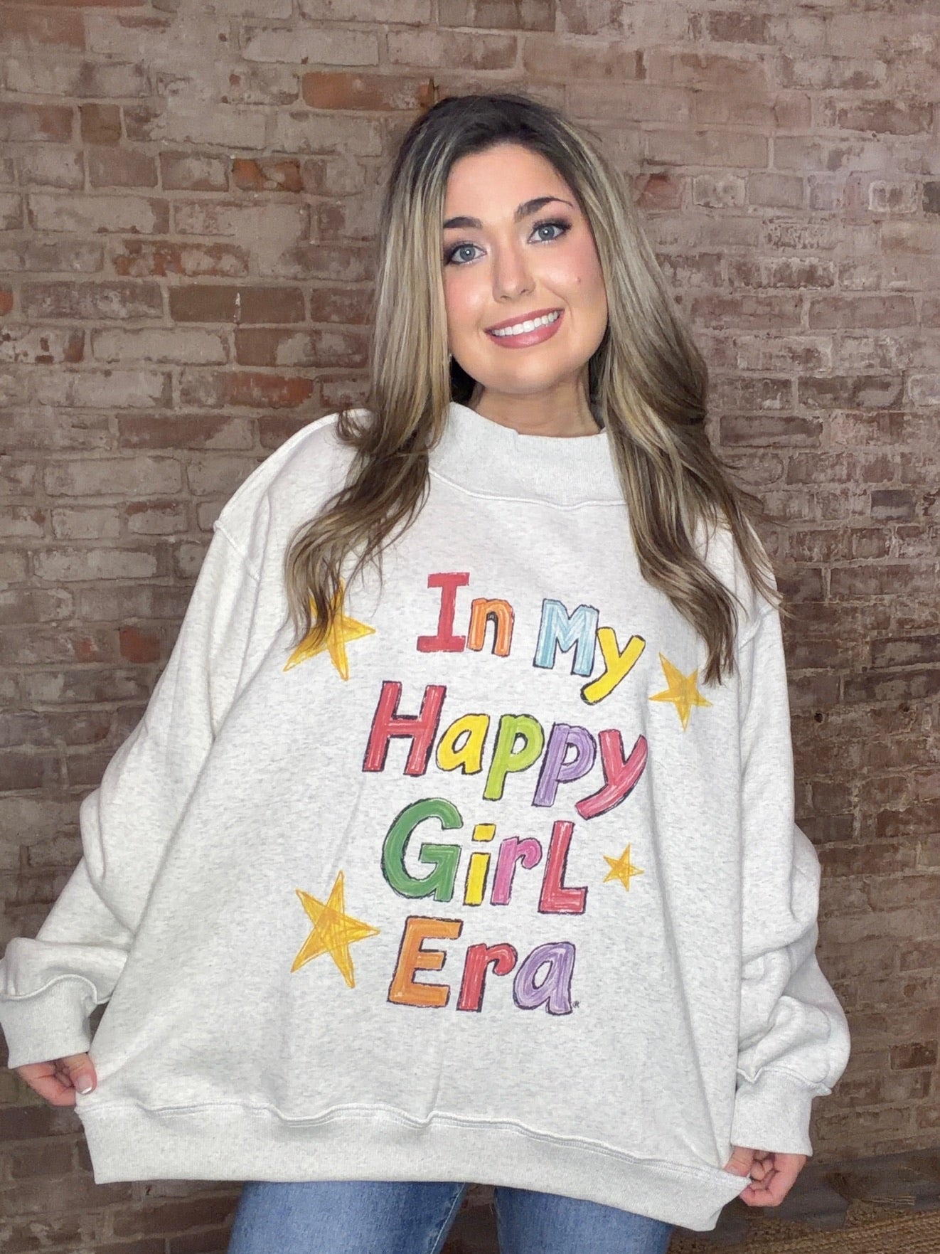 Reversible Mock Neck Sweatshirt ~ In My Happy Girl Era